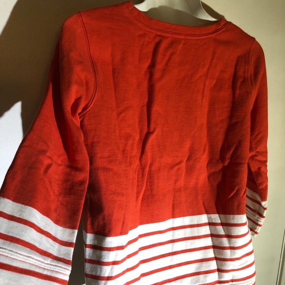 J crew blk lbl szXS orng-red/wht stripe sweatshirt - Picture 5 of 7